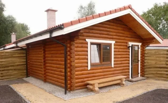 Русская баня из бревна 4х6 м 24 м²
